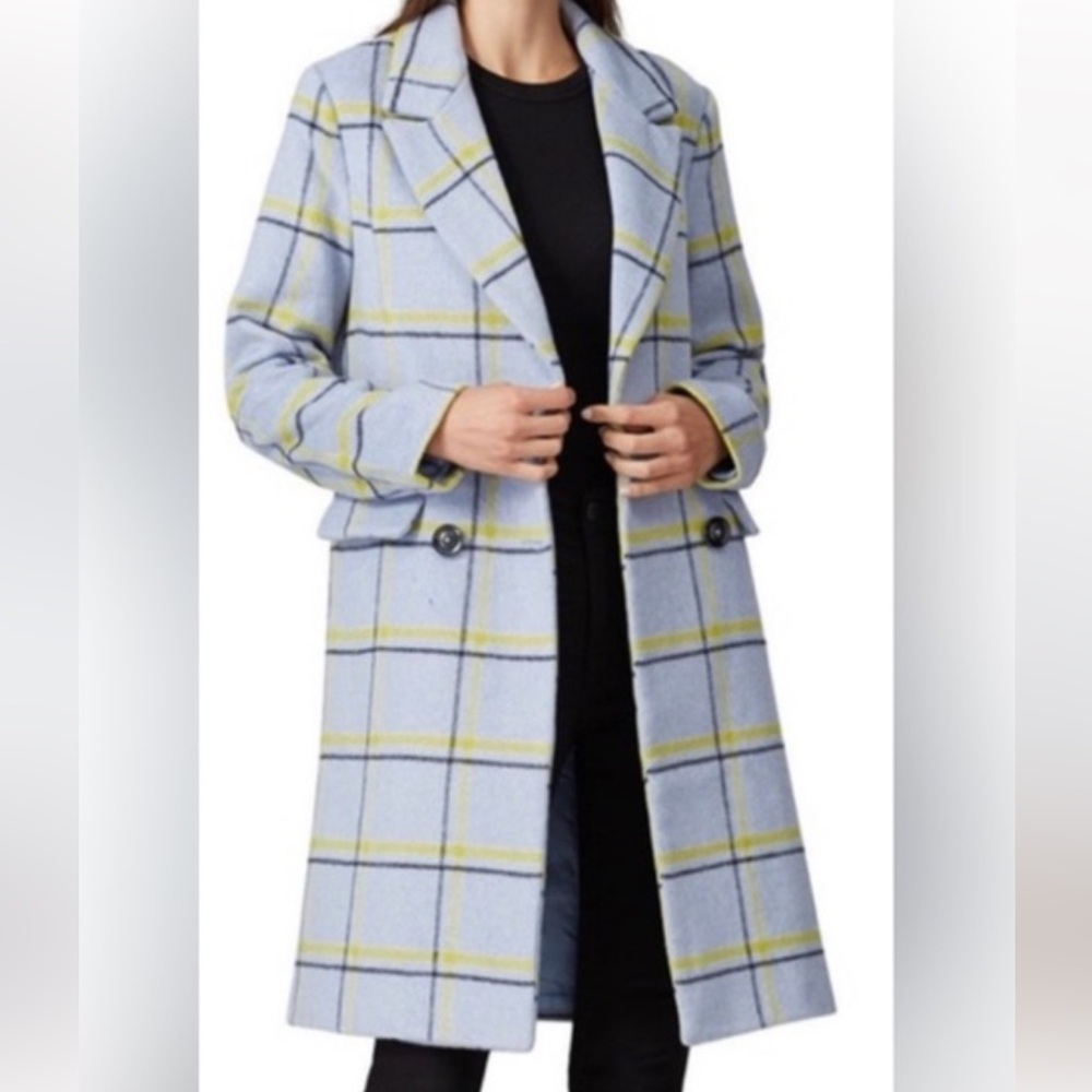 Slate & Willow Yellow and Baby Blue Checkered Jacket